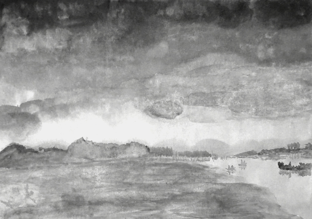 The River Jhelum in Kahsmir. Impressions. 