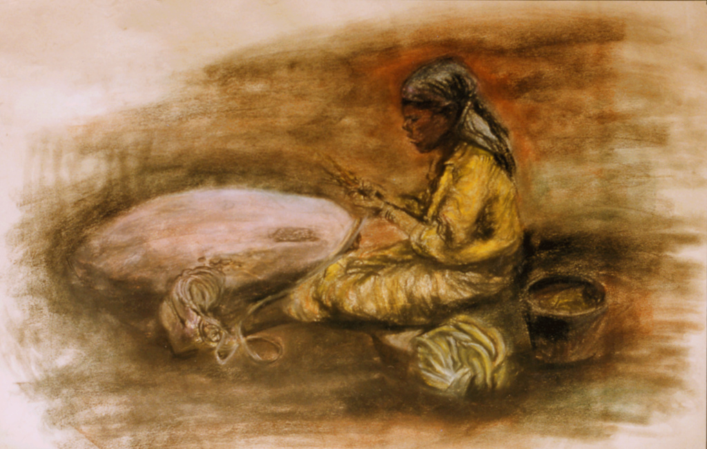 A Nyakyusa Woman Knitting 