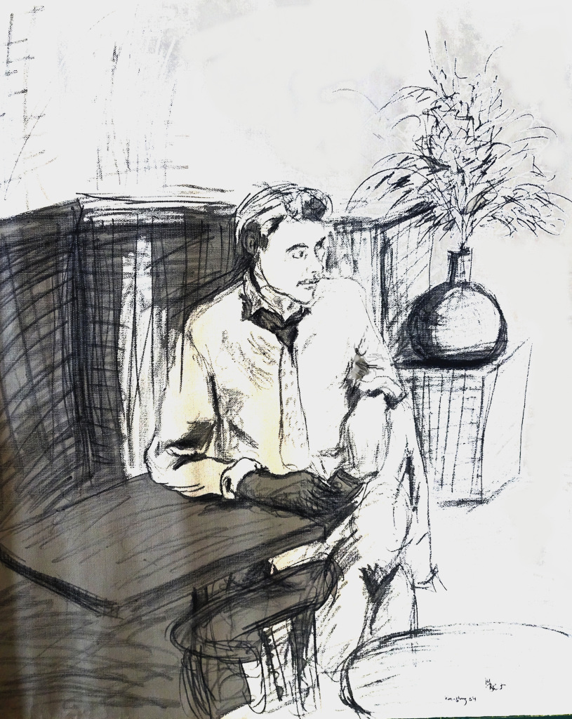 Sketch of Man at a Berliner Kneipe