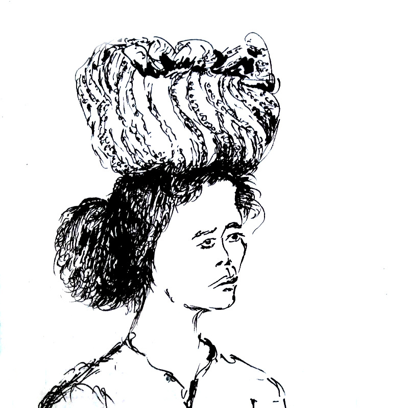 A Javanese woman with a basket on her head